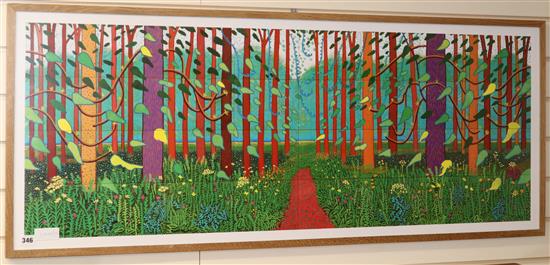 David Hockney, Royal Academy colour print, Woodland, 50 x 125cm